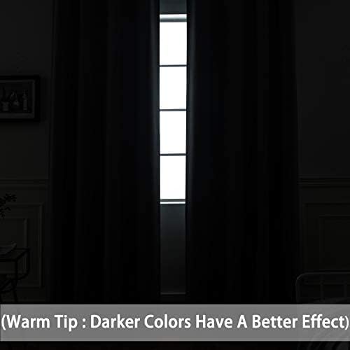 Yakamok 100% Blackout Sliding Door Curtains, Thermal Insulated Grommet Full