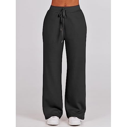 ANRABESS Women 2 Piece Outfits 2025 Fall Fashion Airport Wide Leg Pants Lounge Set Leisure Travel Vacation Clothes Sweatsuits
