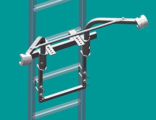 Ladder Stabilizer,Extended Ladder Stabilizer Accessory for Roof Gutter Guard＆Wall,Ladder Stand-Off Heavy Duty Steel Wing Span/Wall Ladder Standoff with Non-Slip Rubber Bottom pad(Silver Gray-Steel)