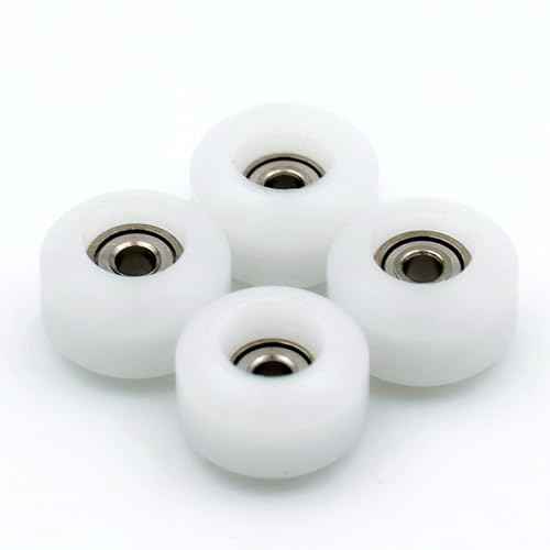 Fingerboard Wheels Durable Material Street Shape with Smooth Bearings (White)