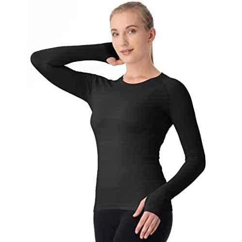 MathCat Seamless Workout Shirts for Women Long Sleeve Yoga Tops Sports Running Shirt Breathable Athletic Top Slim Fit