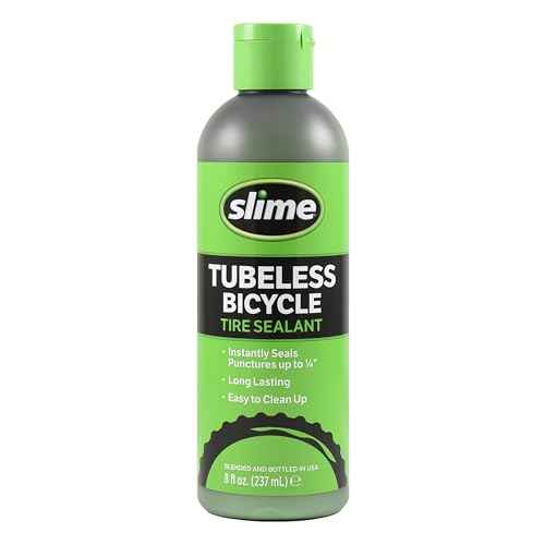 Slime 10216 Tubeless Bicycle Puncture Repair Tire Sealant, Prevent and Repair, Suitable for tubeless Bikes, Non-Toxic, Eco-Friendly, 8oz Bottle