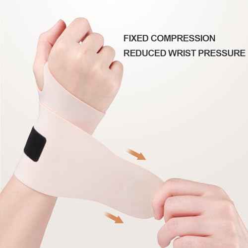 2 Pack Wrist Brace Support for Carpal Tunnel Pain Relief, Ultra Thin Elastic for Tear, Ulnar Wrist wraps Repetitive Wrist Use Injury, Fit Left or Right Hand, Small and Medium Hands Sizes