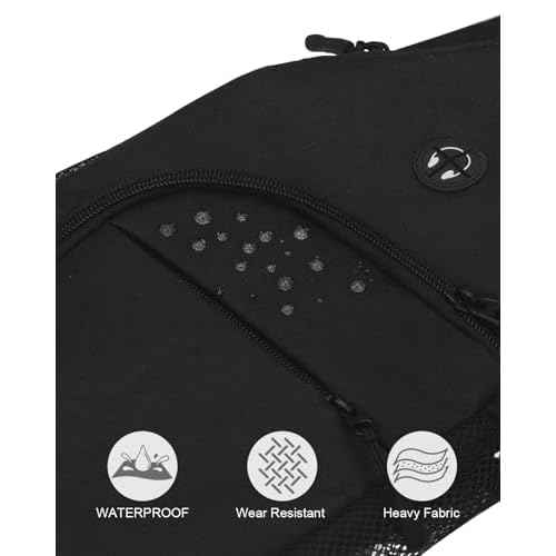 Crossbody Bags for Women Man, Waterproof Sling Bag Backpack Trendy Casual Cross Body Bags with Convertible Shoulder Strap Chest Bag for Camping Hiking Travel Essentials (Black, Medium)