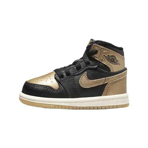 Jordan Toddler's 1 Retro High OG Black/Metallic Gold-Sail (FD1413 071)