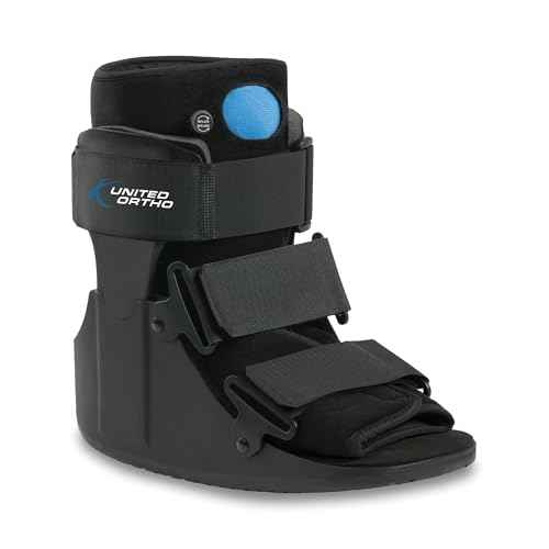 United Ortho USA14115 Short Air Cam Walker Fracture Boot, Medium, Black