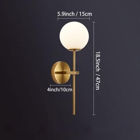KEFA Gold Battery Operated Wall Sconces Set of 2, Modern Remote Wall Lamp Globe Glass Shade,Not Hardwired Rechargeable Wall Lights Fixture with Timer and Dimmable for Bedroom Living Room Bathroom