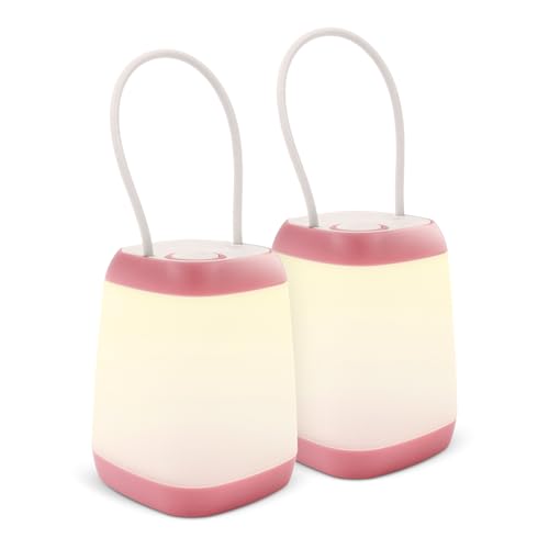 EXTRASTAR 2 Pack LED Battery Operated Lights, Portable LED Tent Lantern, IPX4 Water Resistant, 3 Modes for Backpacking Camping Hiking Emergency Light, Lamp for Outdoor and Indoor