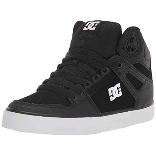 DC Men's Pure High Top Wc Skate Shoes Casual Sneakers, Black/Black/White, 7.5