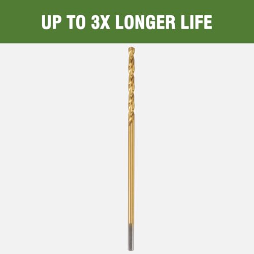 1/8 x 6 Inch Extra Long Drill Bits (6 Pack), Aircraft Drill Bit Titanium M2 High Speed Steel for Wood, Plastic, PVC, Thin Metal Sheet