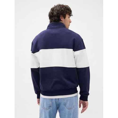 GAP Men's Logo Half Zip Drawstring Fleece