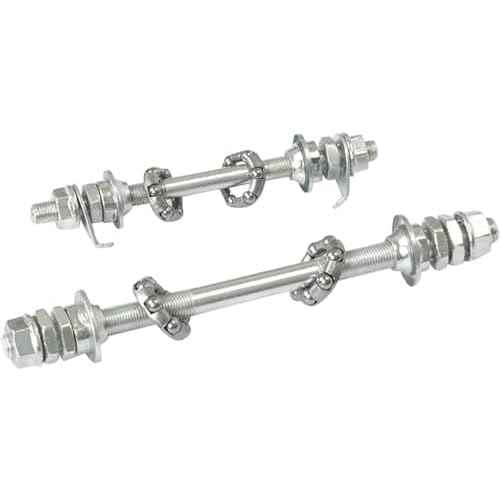 4.92 inch Silver Bike Front Axle Bearings, Simple Installation, High Strength, Lightweight, Replacement Wheel Hub Axle, General Purpose Bicycle Accessories