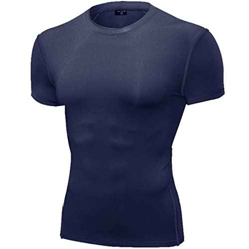 SPVISE 1 or 2 Pack Men's Compression Shirts Short Sleeve Athletic Workout T-Shirt Running Tops Cool Dry Active Gym Undershirt