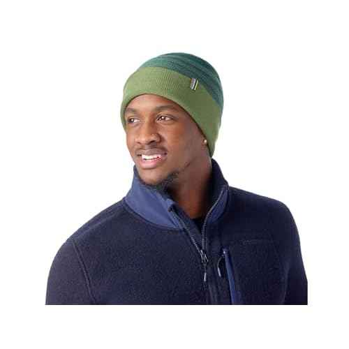 Smartwool Standard Boundary Line Reversible Beanie, Fern Green