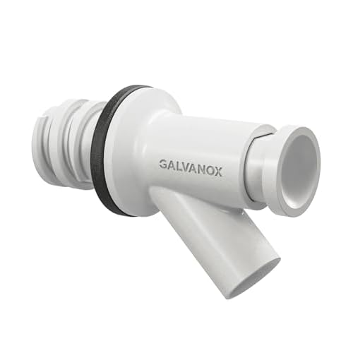 Galvanox Spigot Drain Plug Designed for Yeti Tundra Coolers and Tank Bucket Models, Push-Button Water Dispenser with Double Seal Leak-Proof Design (White)