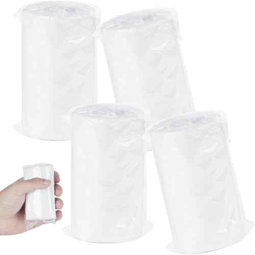 4 Packs Packable Camp Toilet Tissue Soft Travel Toilet Paper - Coreless Travel Size Toilet Paper for Camping Hiking Outdoors