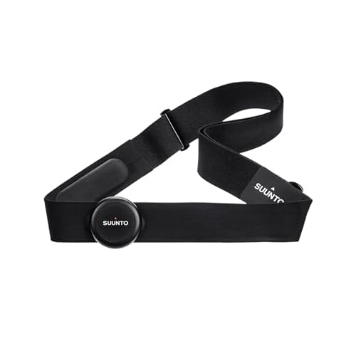 SUUNTO Smart Heart Rate Belt, Accurate Bluetooth Heart Rate Measurement Sensor, Multiple sports Comfortable fit for Running & Swimming, 500H Long Battery Life with Internal Memory, Waterproof, Black