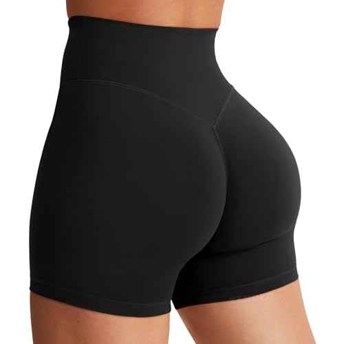 YEOREO Women's Biker Shorts 3.6" /4.5" / 6" Workout Gym Shorts Craze High Waist Tummy Control Hidden Scrunch Running Yoga
