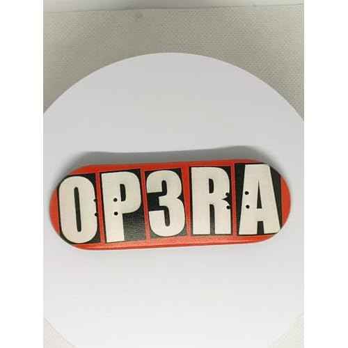 Op3ra Pro Fingerboard Complete 34 * 96mm Maples Wood Deck,UV Printing Graphic-Solid Single Axles Pro Trucks & 5 Urethane Bearing Wheels,-Replace Bushings-Blocks(red) Edition