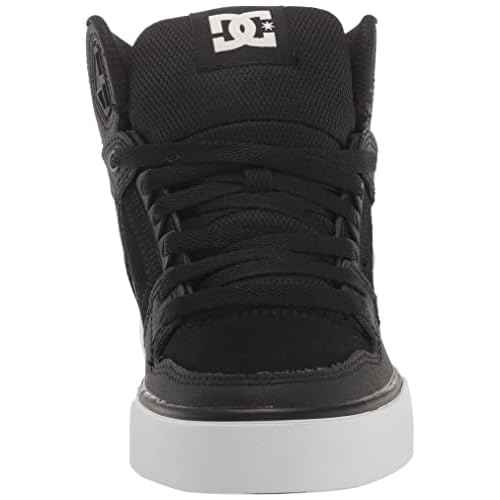 DC Men's Pure High Top Wc Skate Shoes Casual Sneakers, Black/Black/White, 7.5