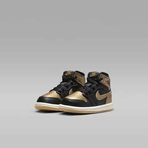 Jordan Toddler's 1 Retro High OG Black/Metallic Gold-Sail (FD1413 071)
