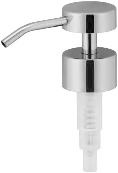 Stainless Steel Soap Dispenser Pump Head Replacement 2 Pack, 28/400 Threads Standard Size, for Bathroom and Kitchen (Stainless Steel)