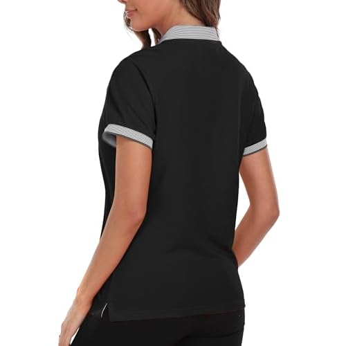 Little Beauty Womens Golf Shirt Short Sleeve Collared Polo Shirts for Women Zip Up Dry Fit Workout Tops