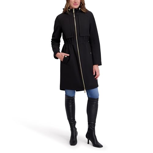 kensie womens Outerwear Hooded Softshell Water Resistant Jacket