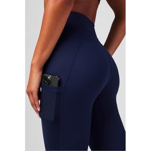 Fabletics Women's On-The-Go PowerHold High-Waisted Legging, Maximum Compression, Flattering, XXL/Regular | 27, Deep Navy