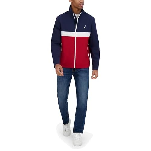 Nautica Men's Lightweight Sailing Jacket ? Waterproof & Windproof, Breathable, Azure
