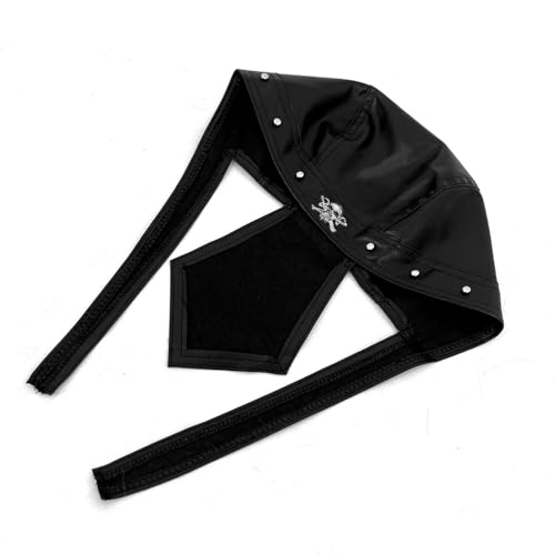 Steampunk Bandana Doo Do Rag Headwrap Biker Party Leather Studs Skull Cap Mens Black
