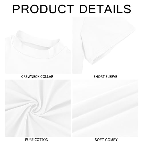 Mens Mock Turtleneck T Shirts Short Sleeve Cotton Basic Undershirt Relaxed Fit Lightweight Solid Pullover Tops