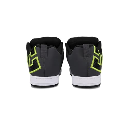DC Men's Court Graffik Skate Sneaker Shoe, Grey/Black/Green, 9.5