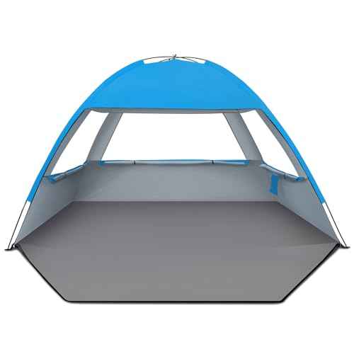 Venustas Beach Tent Sun Shelter for 3/4-5/6-7/8-10 Person, UPF 50+ UV Protection Beach Canopy, Lightweight and Easy Setup Cabana, Portable Shade Tent