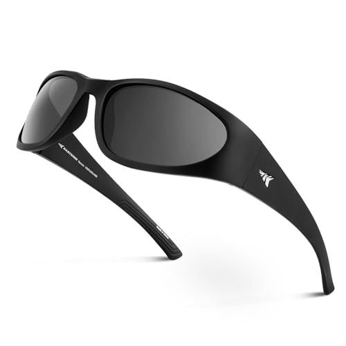 KastKing Raccoon Polarized Sport Sunglasses for Men and Women, Wide Temple Wrap, Ideal for Driving Fishing Cycling Running