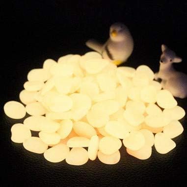 1100Pcs Glow Stones Glow in The Dark Garden Stones Pebbles, Gardening Luminous Stones Outdoor Decor Glowing Water Fish Tank Gravel (Orange)