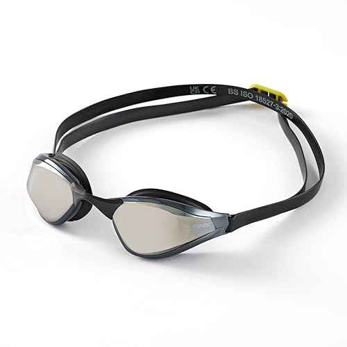 FINIS Mach 1 Low-Profile Racing Goggles With Carry Bag - 5 Nose Pieces - Swim Cap - Titanium