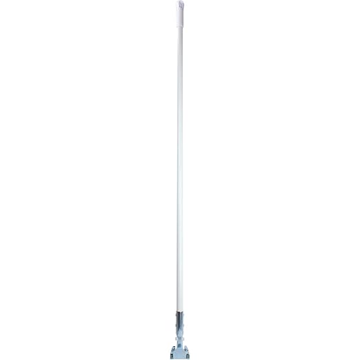 SPARTA Jaw Clamp Dust Mop Handle, Floor Dust Mop Frame Handle, Gripper Holder with Clip-On Connector for Floor Cleaning, Janitorial Supplies, Commercial Use, 60 Inches, White, (Pack of 12)