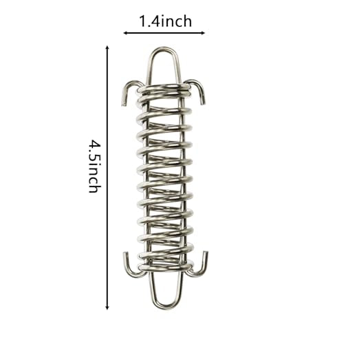 Suwimut 12 Pieces Tent Spring Buckle, Windproof Stainless Steel Rope Tensioner Awning Fixed Hook Buckle, Heavy Duty Tension Springs for Outdoor Camping, Dog Chain, Swing, Hammock Chair, Punching Bag
