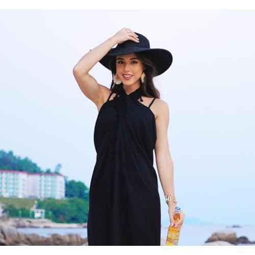AI'MAGE Sarong Wraps for Women Long Beach Swimsuit Cover Up Swimwear Pareo with Tassels Bikini Skirt Coverup for Bathing Suit