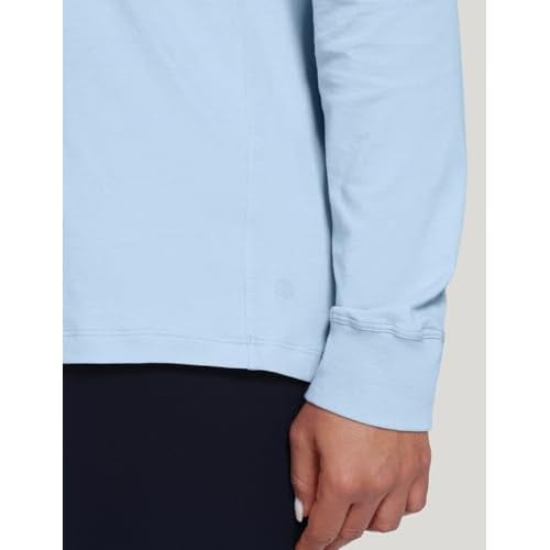 HeyNuts Pima Cotton Workout Long Sleeve Shirts for Women Crew Neck Athletic Basic Shirts Casual Tops