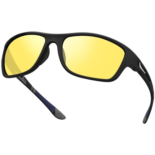 Polarized Night Time Driving Glasses for Men Women Anti Glare Night Vision Glasses Sunglasses for Cycling Biking