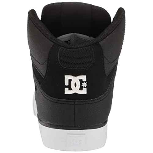 DC Men's Pure High Top Wc Skate Shoes Casual Sneakers, Black/Black/White, 7.5
