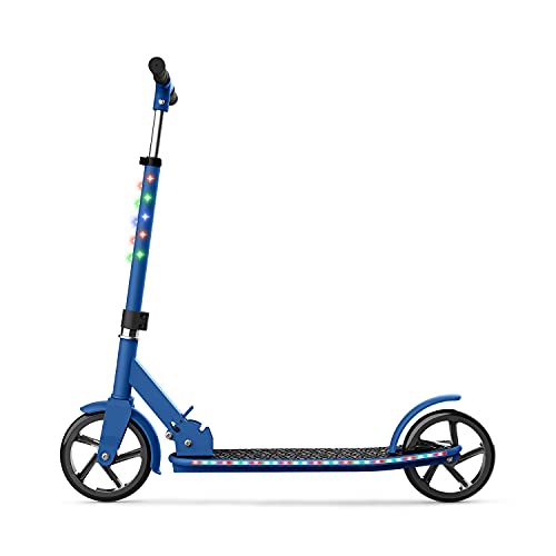 Jetson 2-Wheel Kick Scooter, Sturdy Wide Deck, Height Adjustable Handlebar, Rear Brake, Easy-Folding Mechanism, 8 inch wheels
