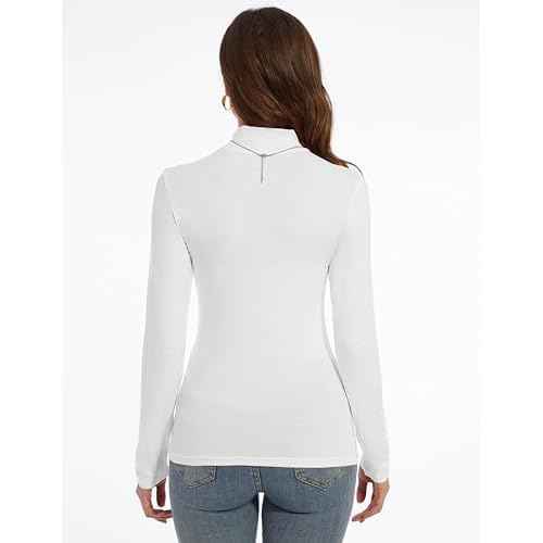 Mock Turtle Neck Long Sleeve Pullover High Neck Undershirt Slim Fit Basic Casual Tee Tops