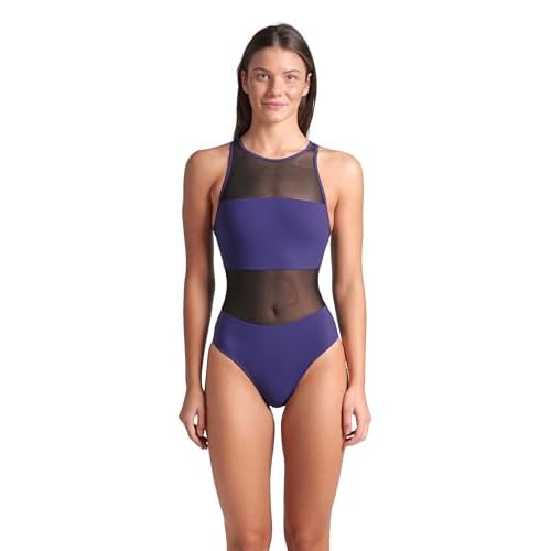 Arena Womens Arena Feel Women's Mesh Panel Vent Back Stretchy Swimsuit Stylish Ladies Bathing Suit
