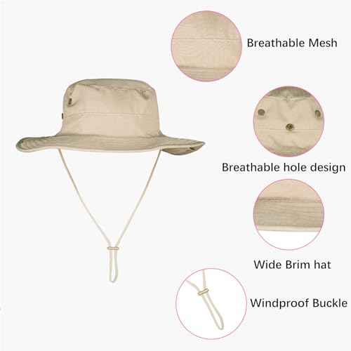 Sun Hats for Men Women Boonie Hat Foldable Fishing Hat UPF 50+ Bucket Hat for Fishing Hiking Garden Safari Beach