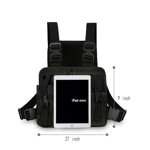 LUITON Radio Chest Harness with Reflective Strips Shoulder Holster Radio Vest Holder Two Way Radio Vest Rig Walkie Talkie Case