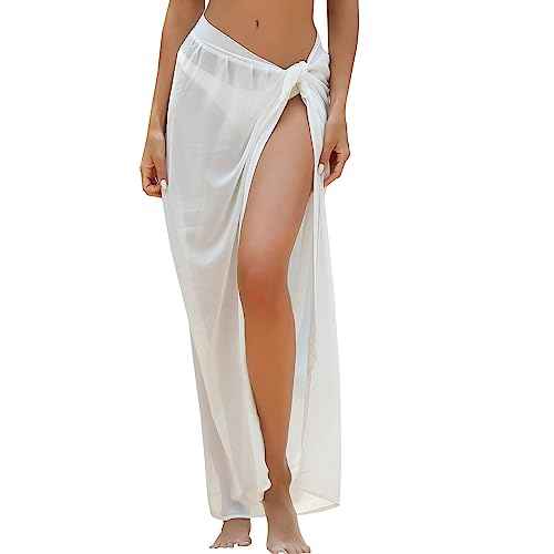 Women Sarong Swimsuit Coverup Chiffon Beach Tie Wrap Skirt Long Bikini Sheer Scarf Bathing Suit