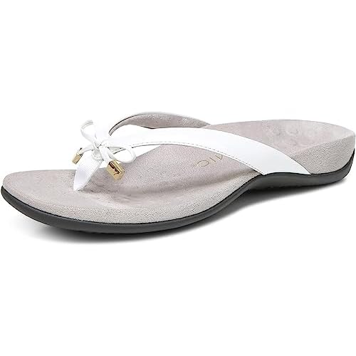 Vionic Women's Rest Bella Toe Post Sandal- Supportive Ladies Orthotic Sandals that include Three Zone Comfort with Arch Support- Flip Flop for Ladies, Medium and Wide Width Size 5-12